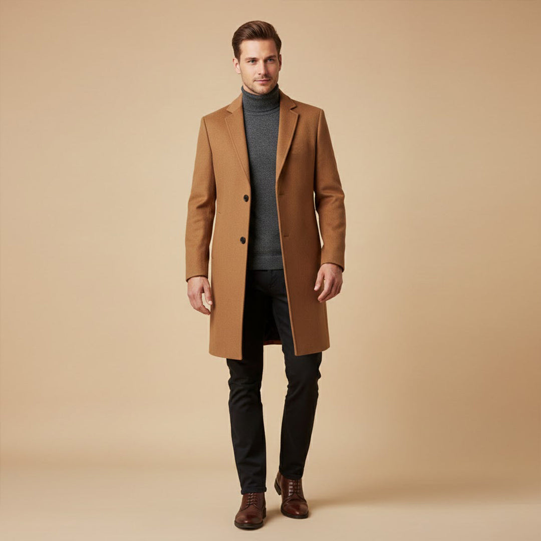 The Ascot Men's Elegant Long Winter Smart Coat