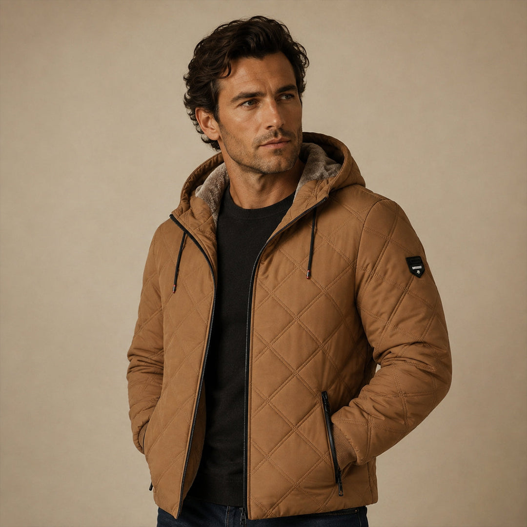 The Coatbridge Men’s Winter Quilted Puffer Jacket with Fleece Lining