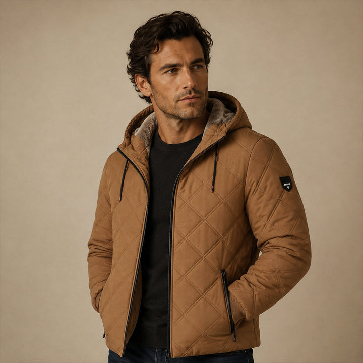 The Coatbridge Men’s Winter Quilted Puffer Jacket with Fleece Lining
