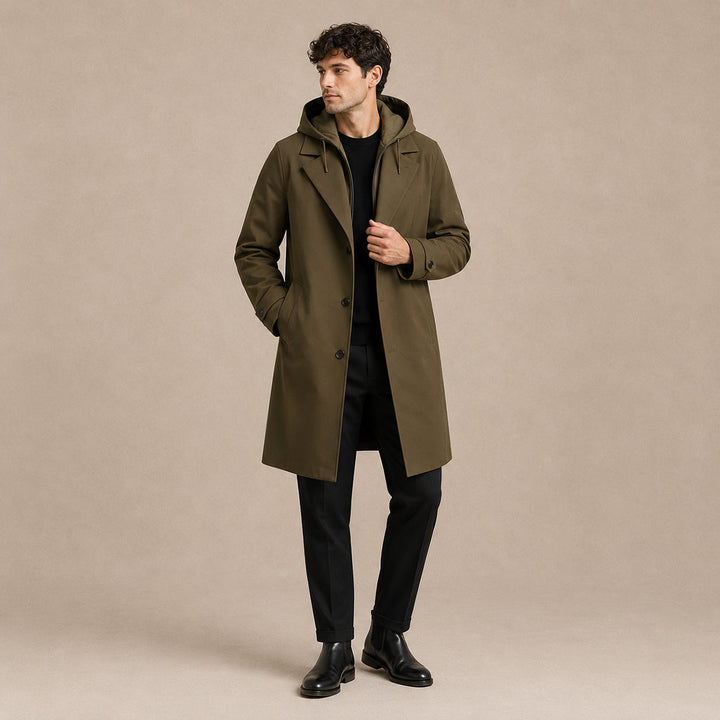 The Oldborough Men's Hooded Parka – Waterproof Warm Long Rain Coat