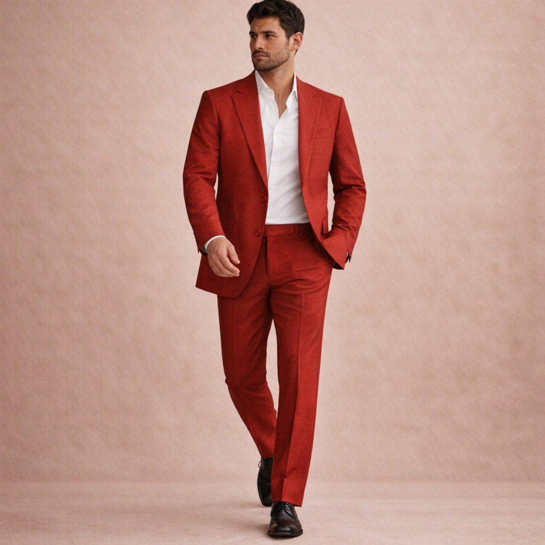 The Willowhill  Men’s Timeless Linen Wedding Suit – 2 Piece Single Breasted Set
