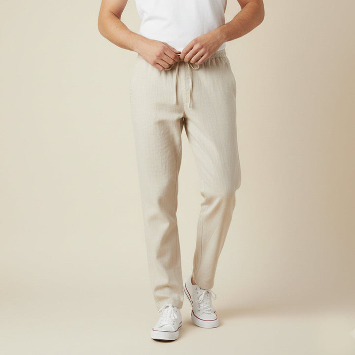 The Meadowgate Men’s Lightweight Breathable Drawstring  Cotton Linen Pants