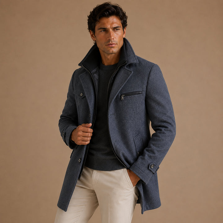 Men's Classic Wool Peak Coat