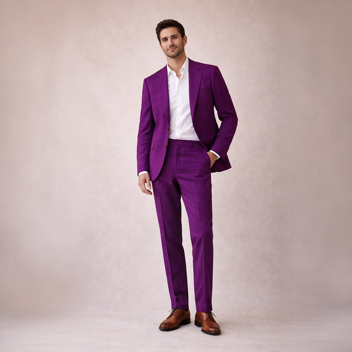 The Ashford Ridge Men’s Elegant Linen Wedding Suit – 2 Piece Single Breasted Set
