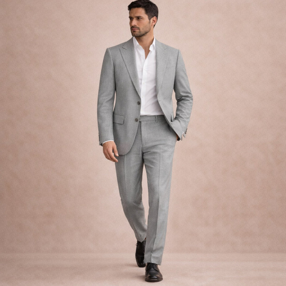 The Willowhill  Men’s Timeless Linen Wedding Suit – 2 Piece Single Breasted Set