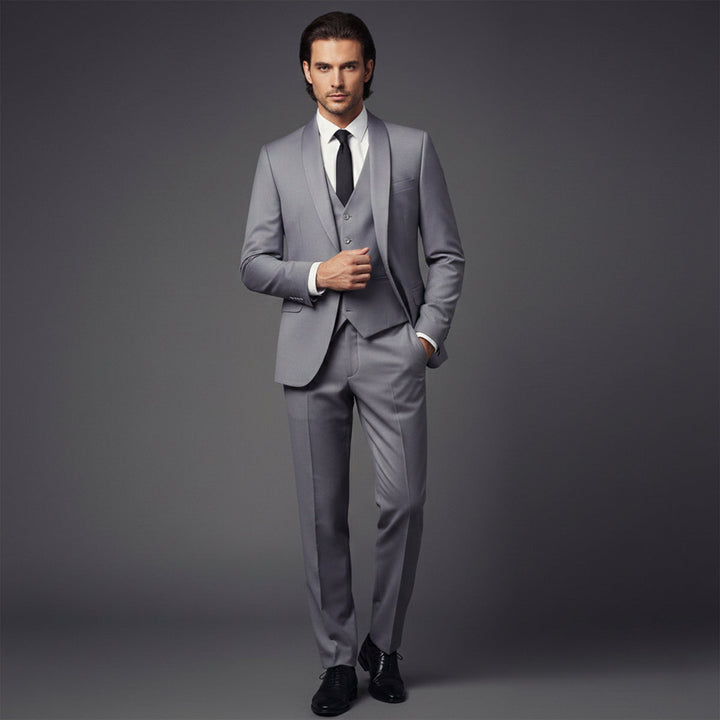 The Trebbiano Men’s 3 Piece Suit – Elegant Slim Fit Formal Tuxedo Set