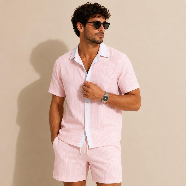 The Fairview Men’s Breathable Short Sleeve Shirt & Shorts Set
