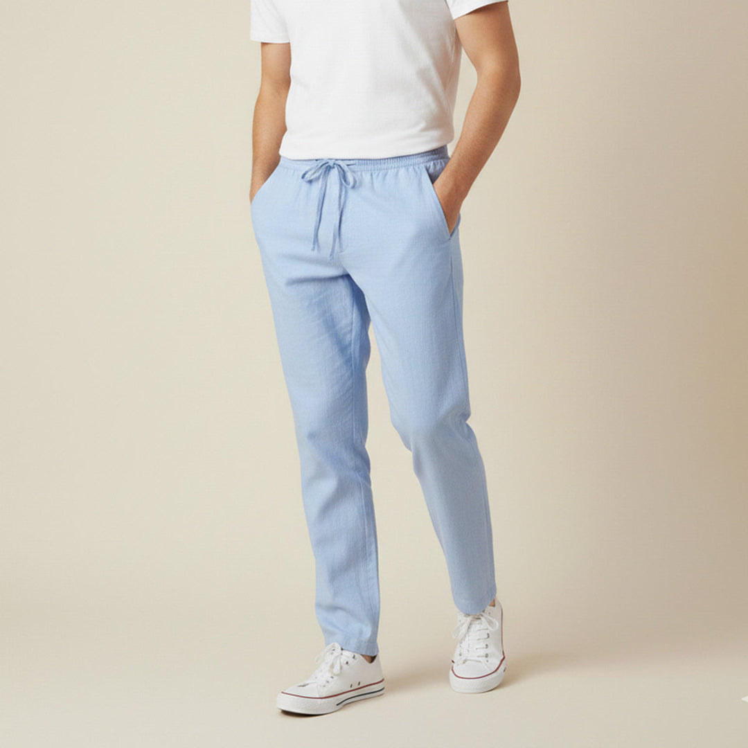 The Meadowgate Men’s Lightweight Breathable Drawstring  Cotton Linen Pants