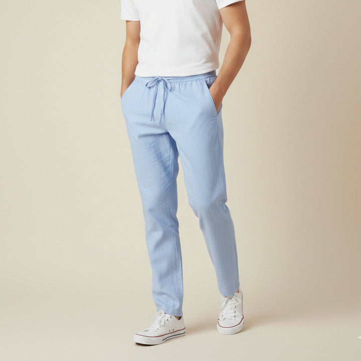 The Meadowgate Men’s Lightweight Breathable Drawstring  Cotton Linen Pants