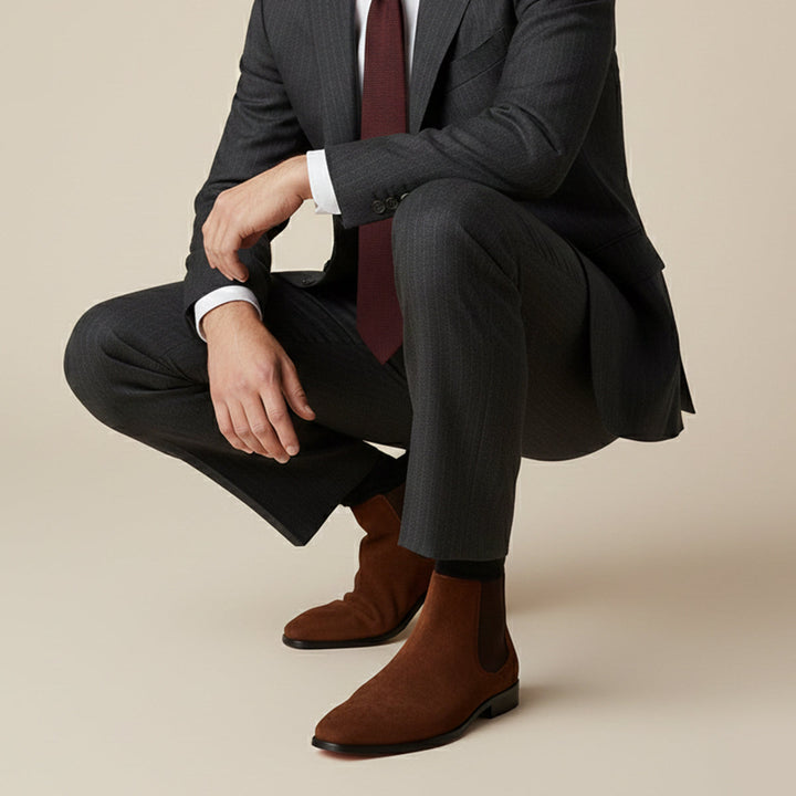 The Vienna Men’s Suede Chelsea Boots - Elegant Slip On Shoes