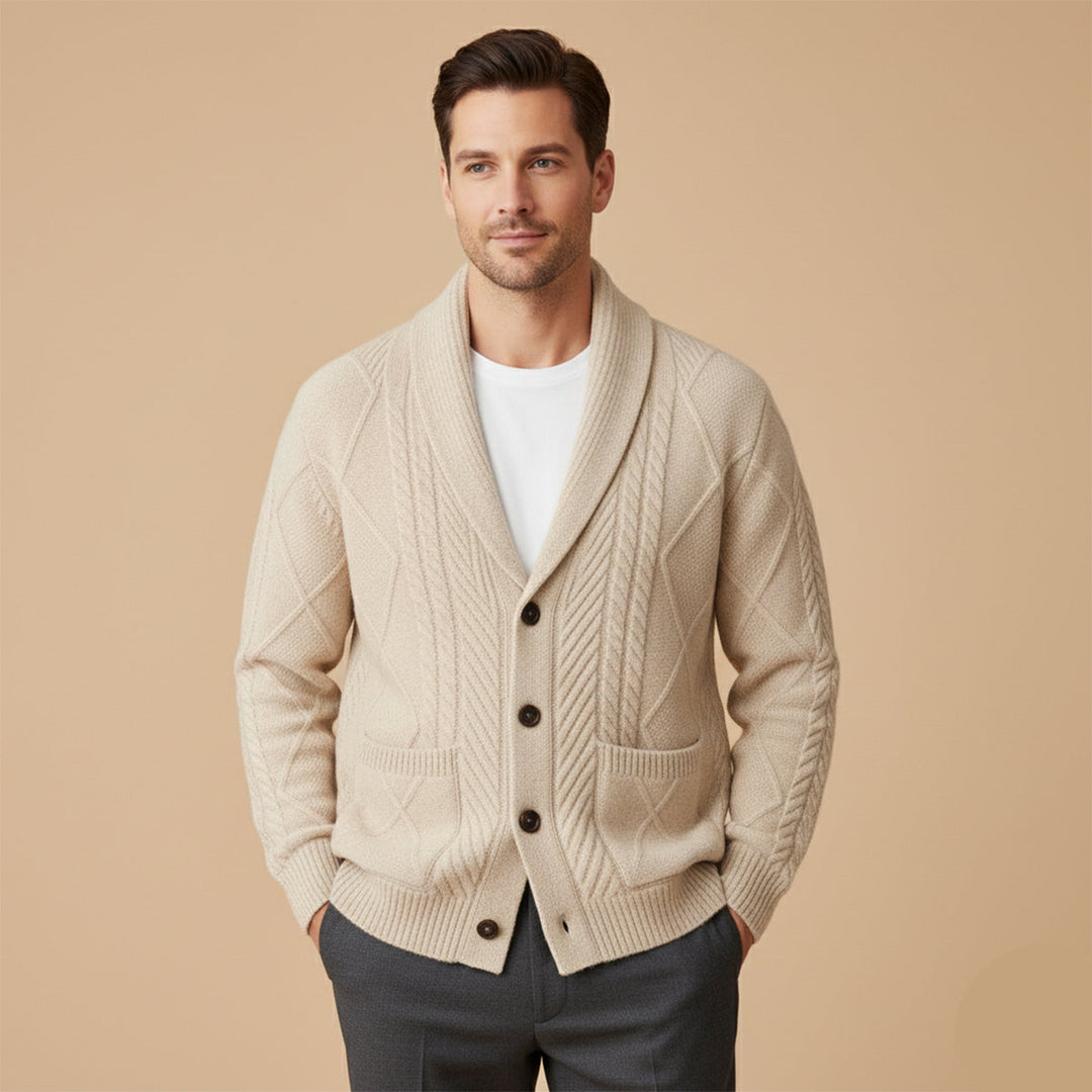 The Edinburgh Men’s Luxury Wool Button Cardigan
