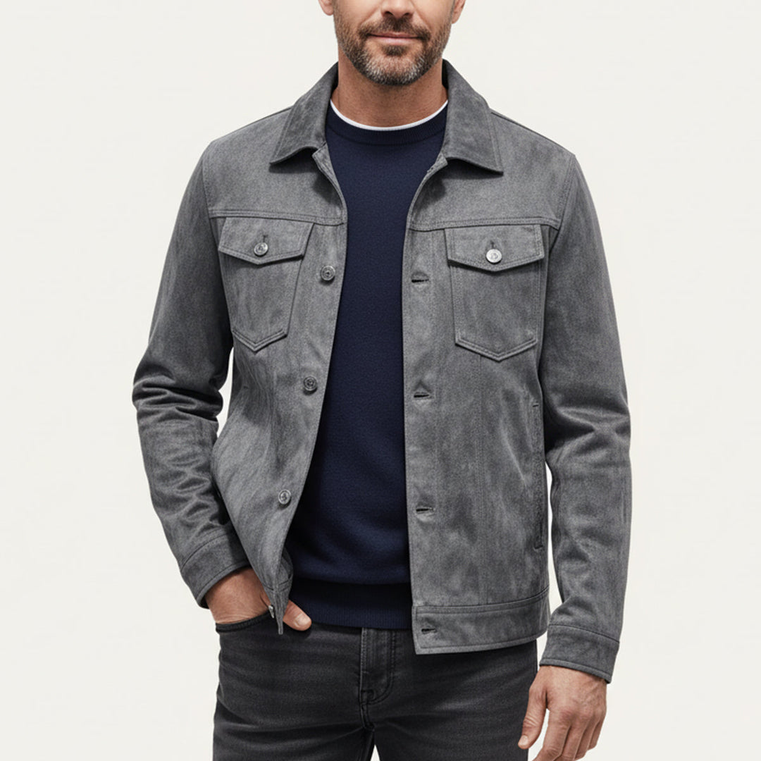 Men's Vintage Suede Cargo Jacket