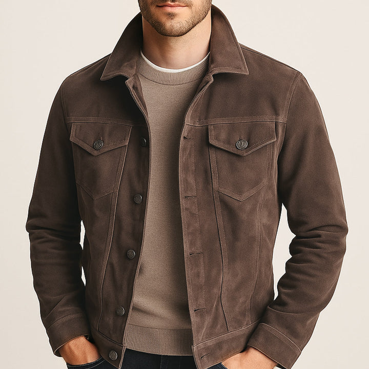 Men's Vintage Suede Cargo Jacket