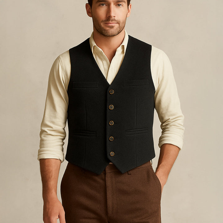 The Harrington Men’s Vintage Button Up Sweater Vest
