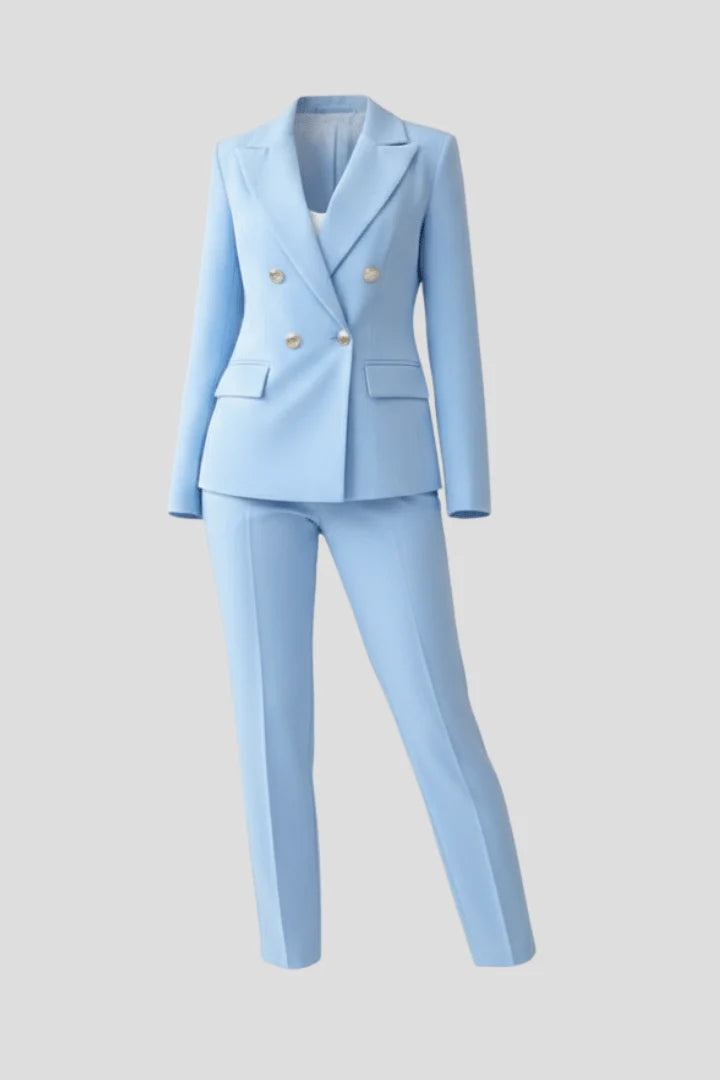 Tailored Blazer & Straight Leg Pant Suit Set
