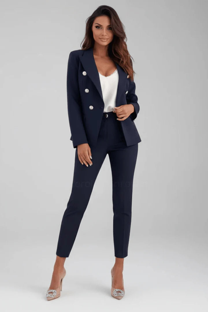 Tailored Blazer & Straight Leg Pant Suit Set