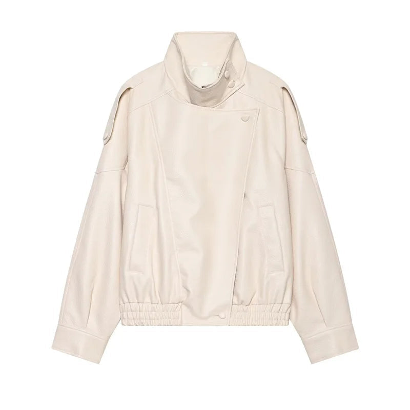 Women's Classic High Collar Bomber Jacket