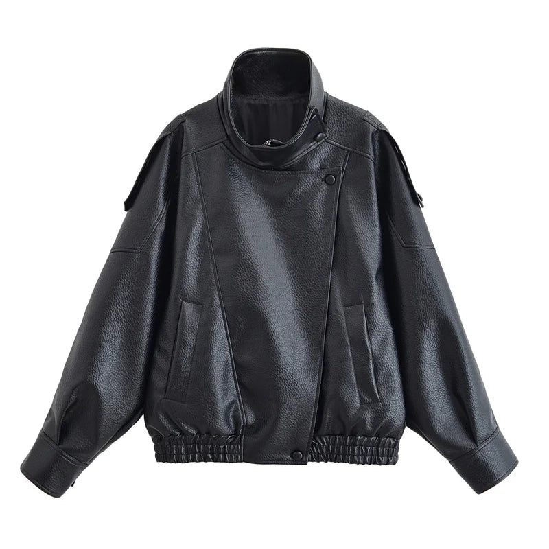 Women's Classic High Collar Bomber Jacket