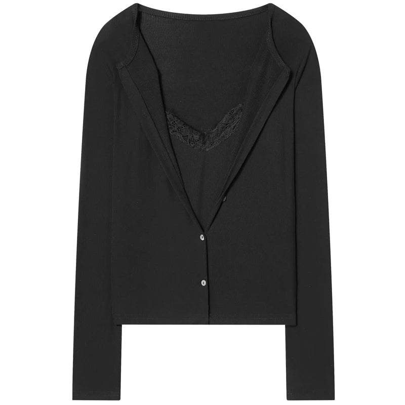 Women's Cropped V Neck Knit Cardigan with Button Front