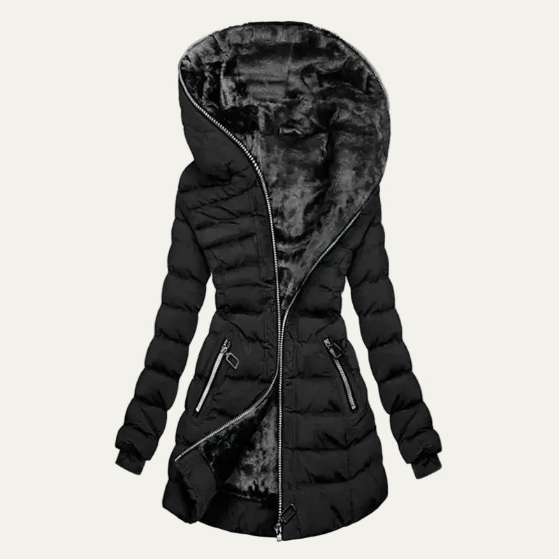 Women's Hooded Fleece Lined Puffer Coat