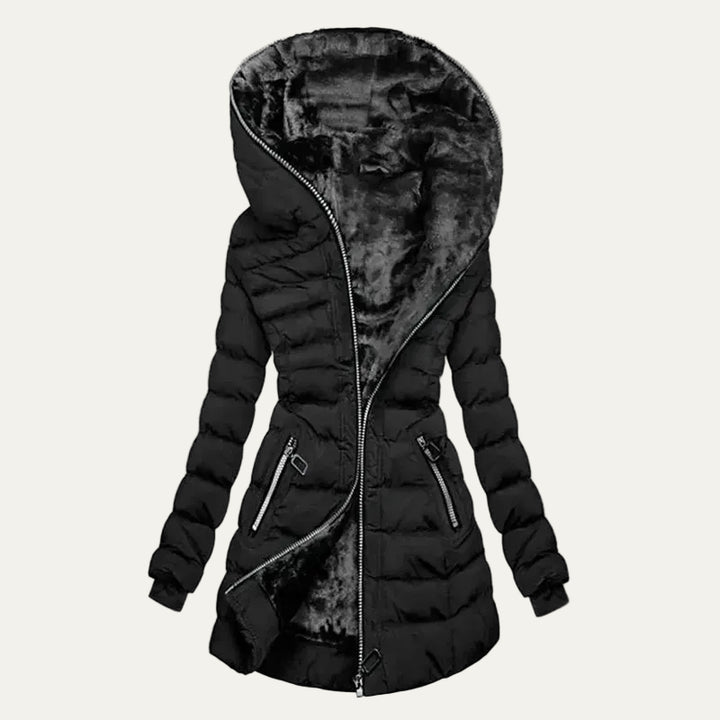 Women's Hooded Fleece Lined Puffer Coat