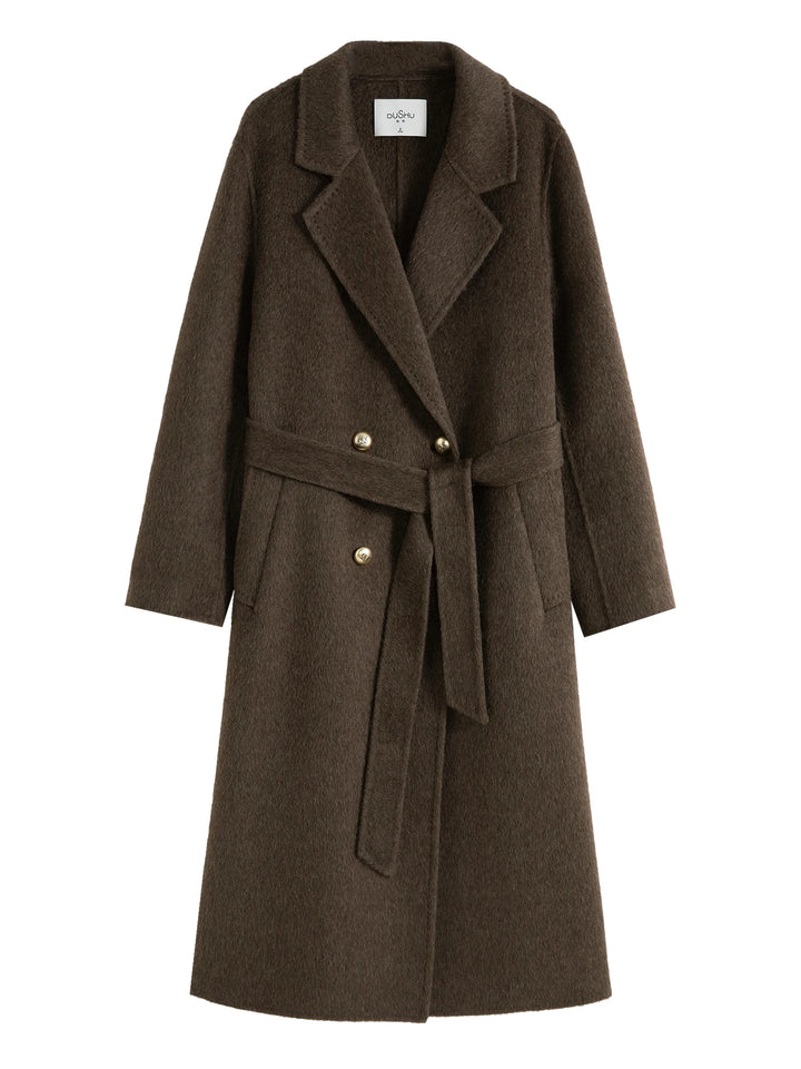 Women's Longline Double Breasted Wool Blend Coat