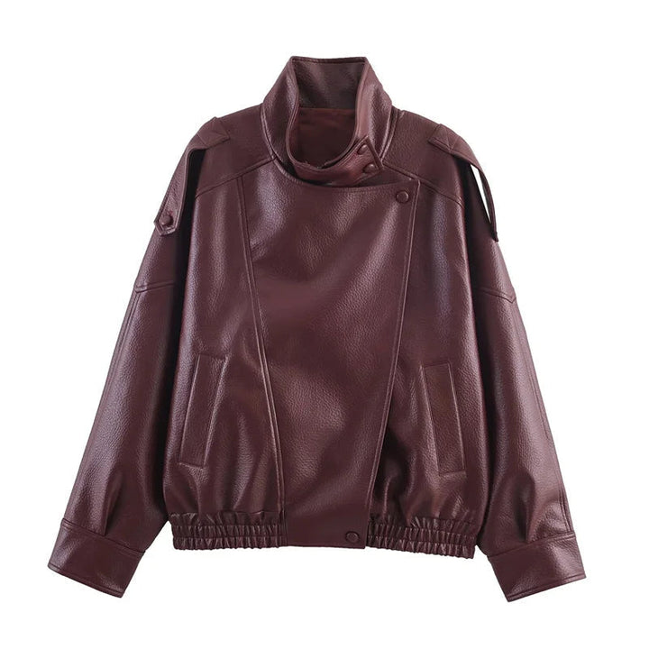 Women's Classic High Collar Bomber Jacket