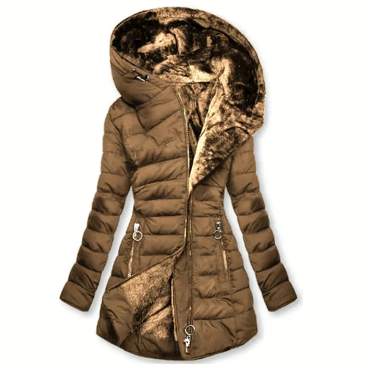 Women's Hooded Fleece Lined Puffer Coat