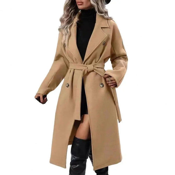 Women's Double Breasted Belted Trench Coat