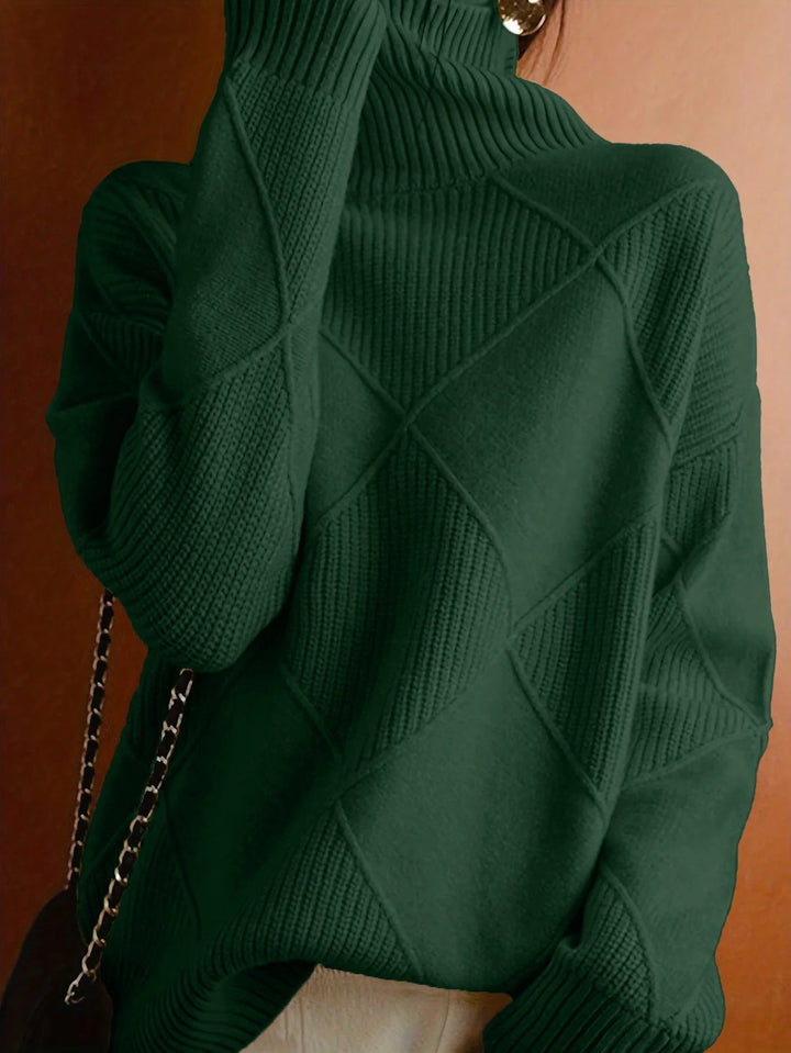 Women's Casual Ribbed High Neck Sweater