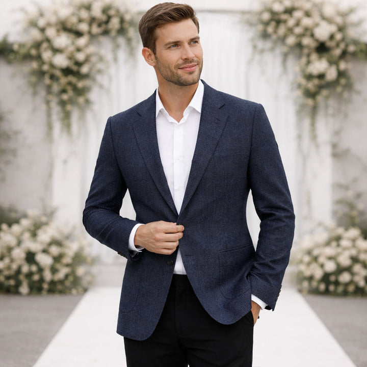 The Sarentino Men’s Vintage Checkered Plaid Blazer - Wedding Guest