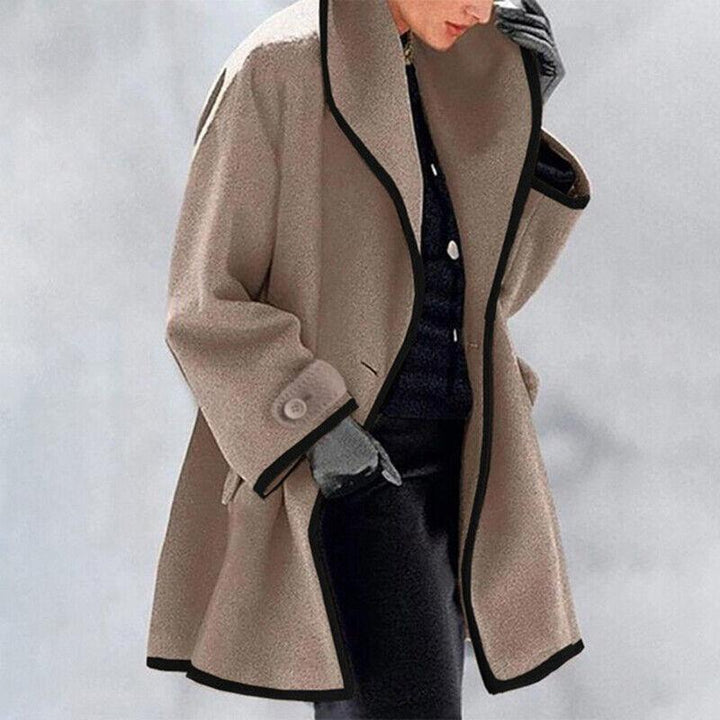 Women's Oversized Wool Blend Jacket – Button Front Coat