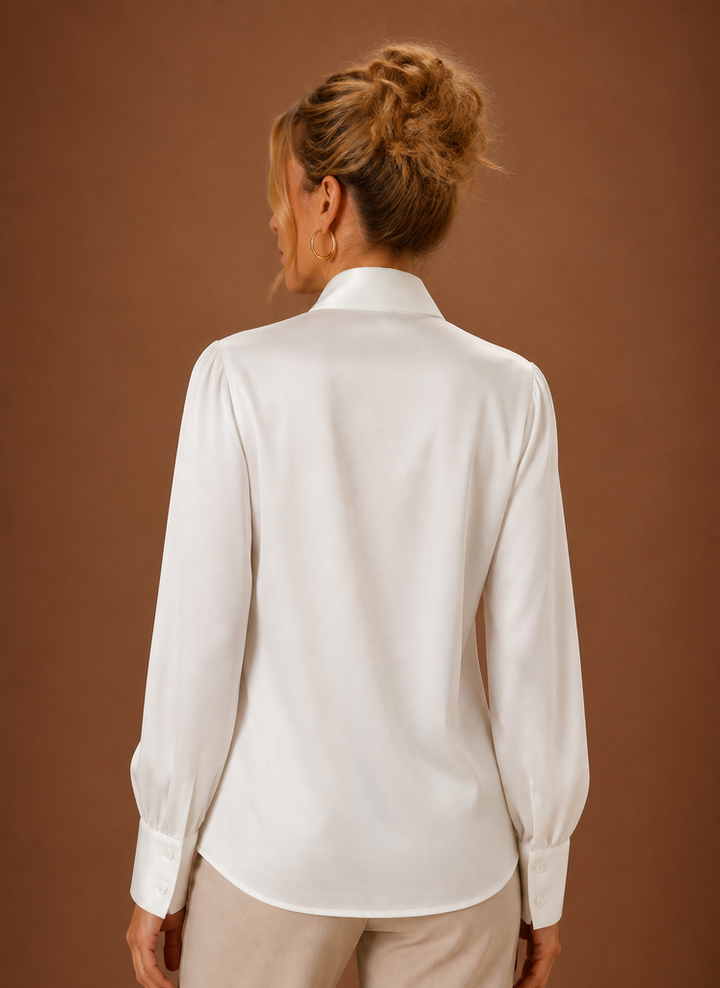 Women's Satin Look Bow Blouse