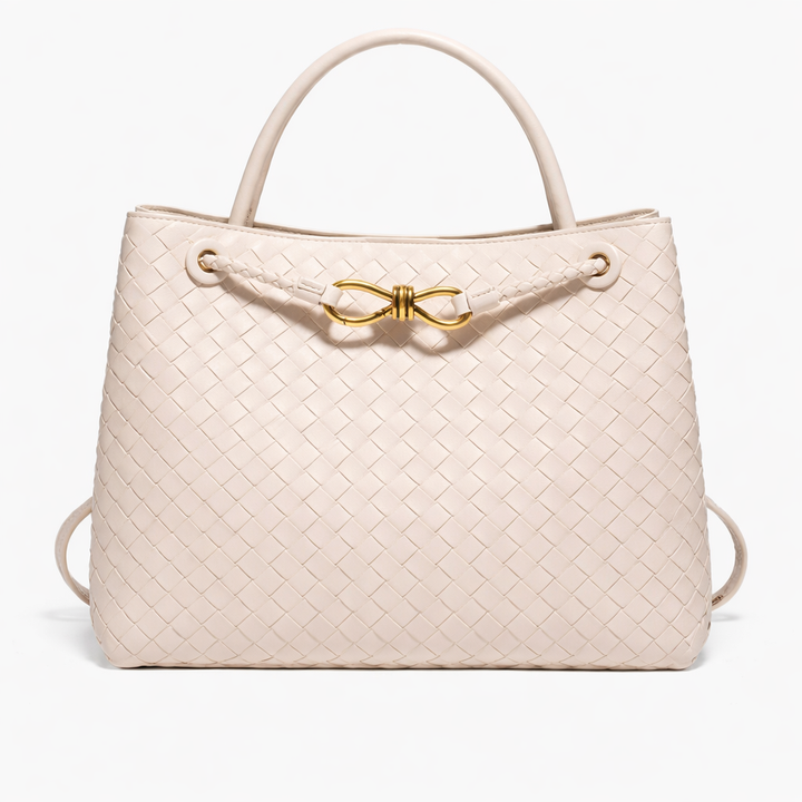 Elegant Woven Tote Bag – Soft Vegan Leather Shoulder Bag