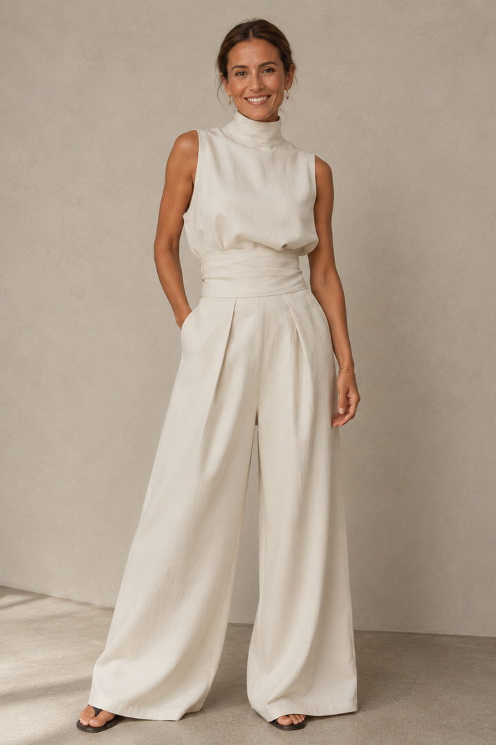 Women's High Neck Wide Leg Jumpsuit