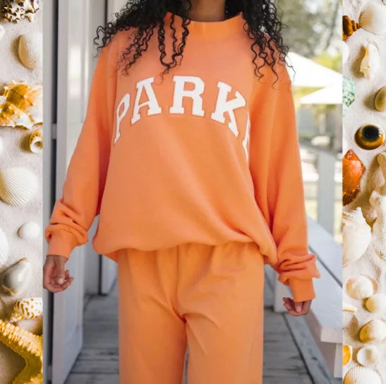 Oversized Mock Neck Varsity Sweatershirt